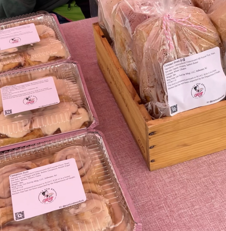 Fresh baked goods on a table at the Sussex Farmers Market